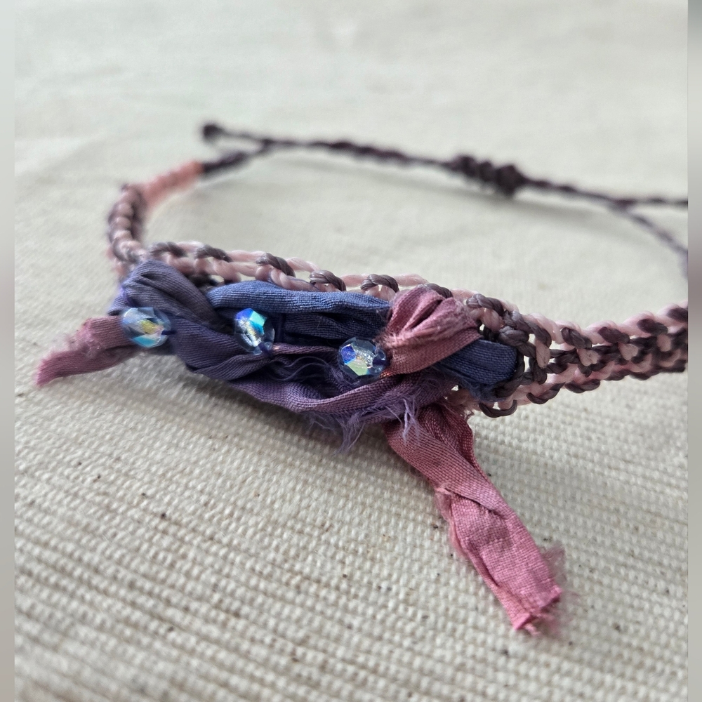 034 New Handmade Pink and Purple Bracelet